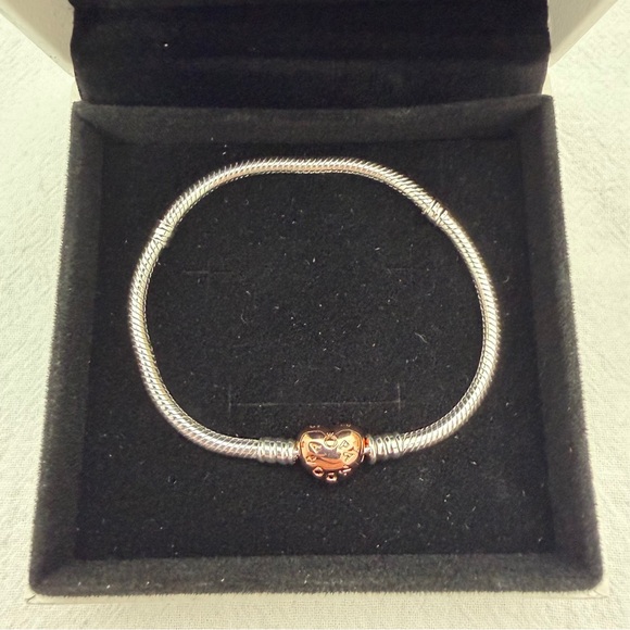 Pandora Moments Heart Clasp Snake Chain Bracelet Size 7.5 Wrist Size 6.7 in - Picture 7 of 7